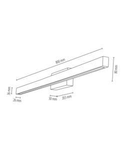 Applique da muro onli 'dora' metallo e legno led 40x5,6x8 cm